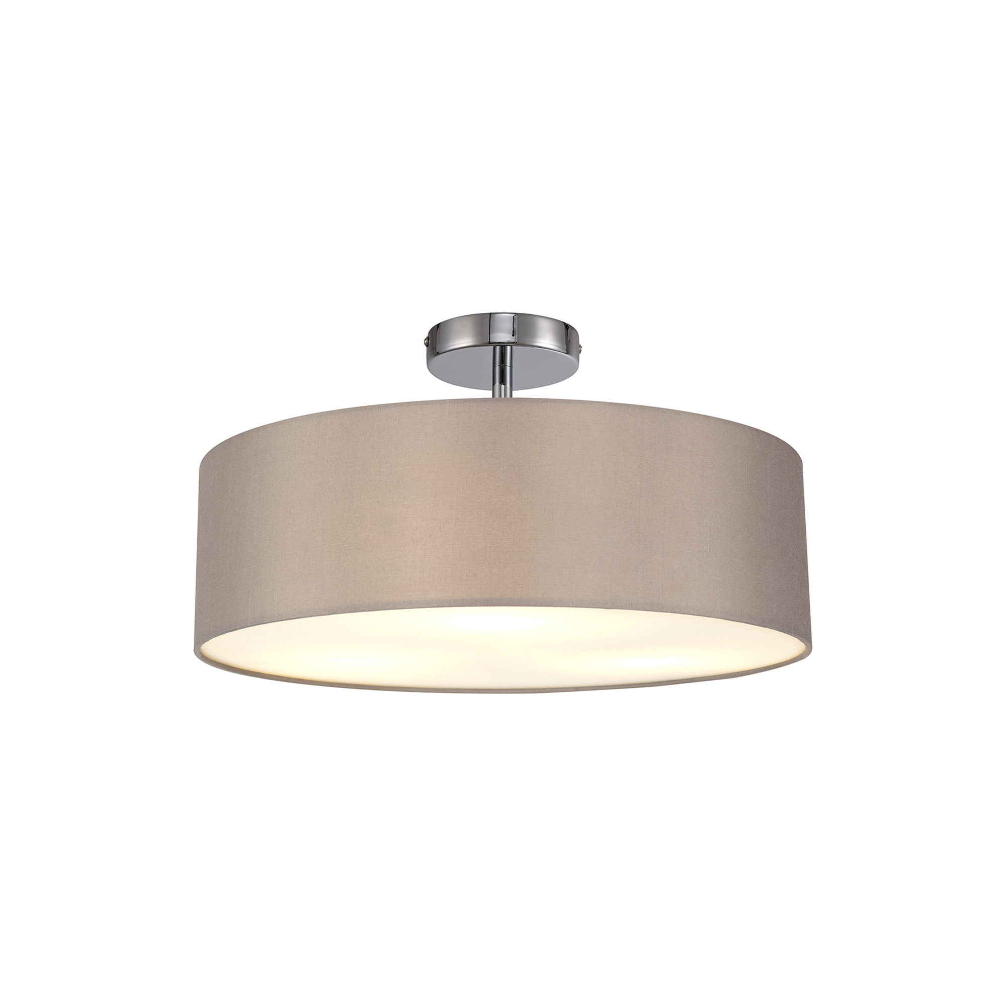 DK0696  Baymont 45cm, Semi Flush 3 Light Polished Chrome, Grey/White